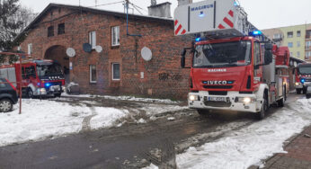 Pożar w budynku wielorodzinnym w Kluczborku