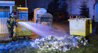 Pożar śmieci przy ulicy Grunwaldzkiej w Kluczborku